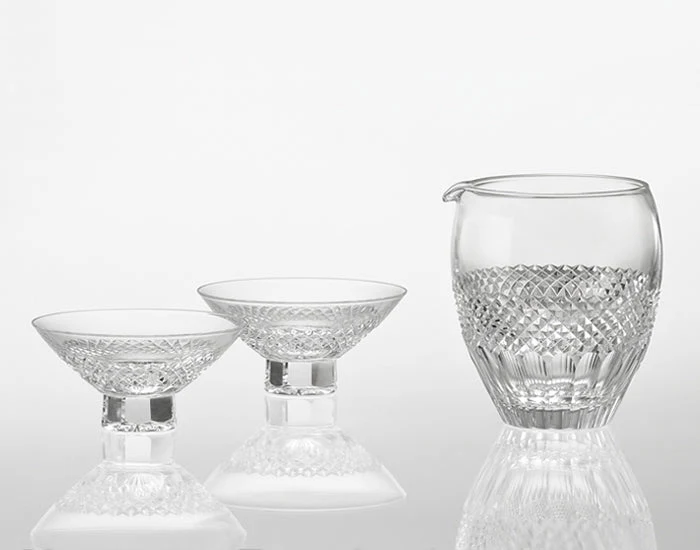 Kagami Kristall Edo Kiriko Glas Klar JPS66-2851