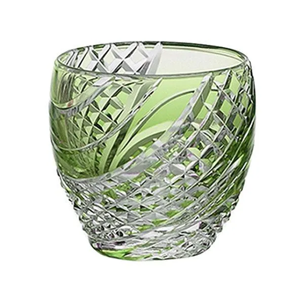 Kagami Crystal Edo Kiriko Glas Grön T535-2044-CGR