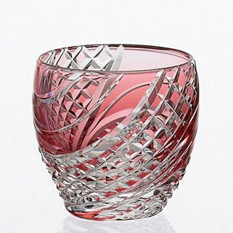 Kagami Kristall Edo Kiriko Glas Röd T535-2044-CAU