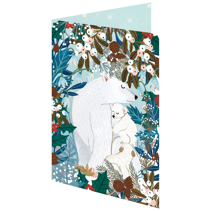Enchanting Polar Bears Laser Cut Christmas Greetings Card By Roger La Borde