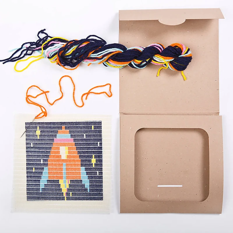 Rocket Ship Picture Frame Needlepoint Kit by Sozo