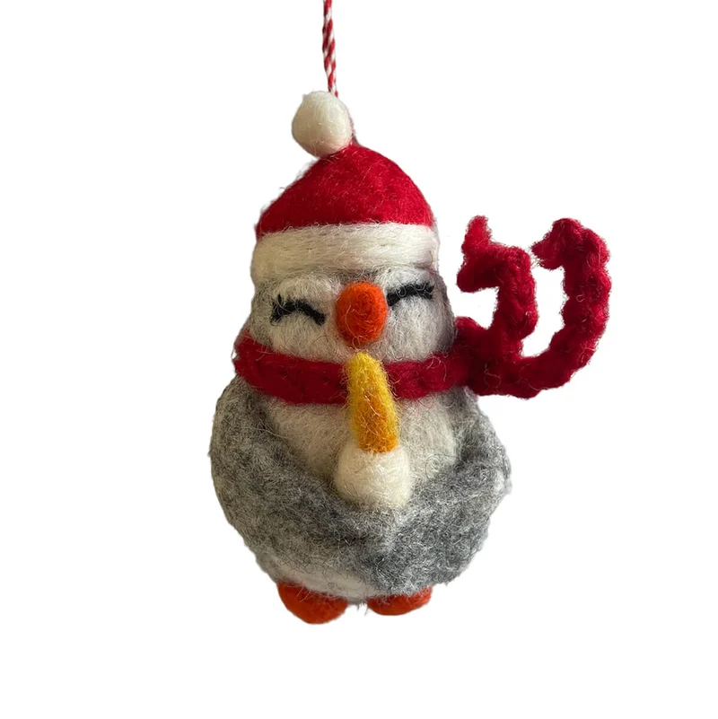 Penguin With Candle Hanging Christmas Decoration by Amica