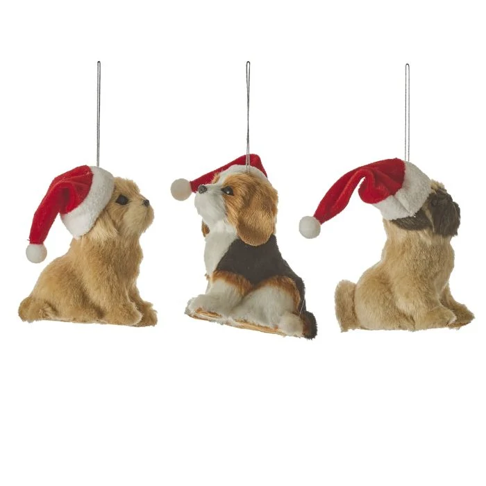 Mjuk julhund med tomteluva