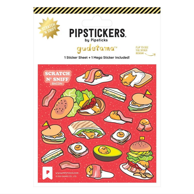 Gudetama Bacon Me Hungry Scratch 'n Sniff Stickers by Pipsticks
