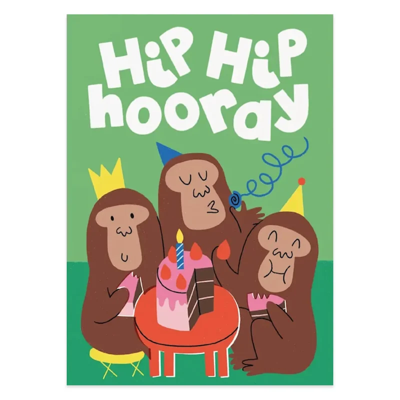 Hip Hip Hooray Birthday Greetings Card by Studio Boketto