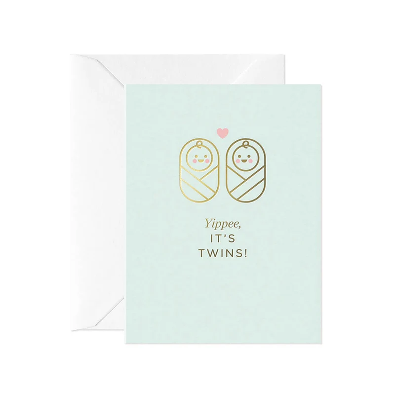 Yippee Its Twins Mini Greetings Card by Card Nest