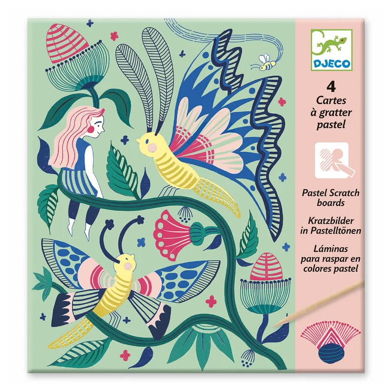 Fantasy Garden Pastel Scratch Boards by Djeco