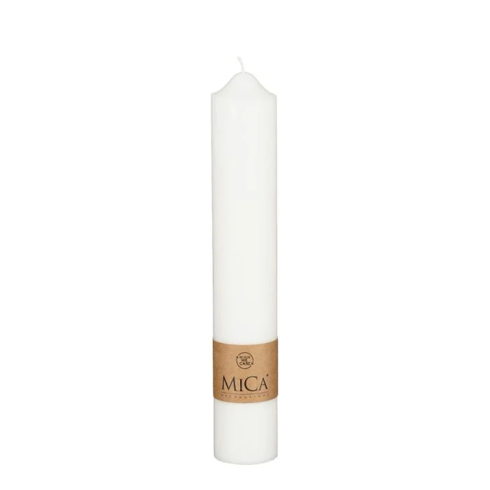 Blockljus 30 cm hög vit