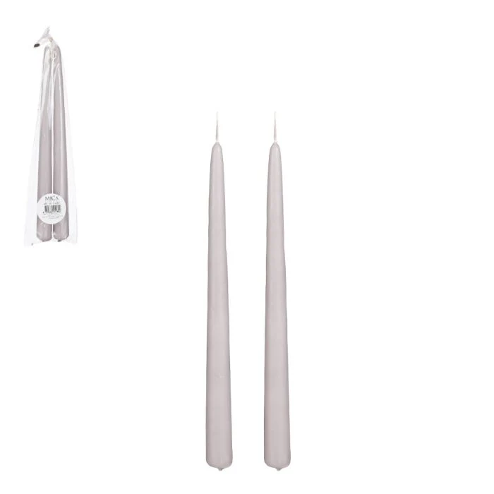Ljus 2-pack 29 cm grå