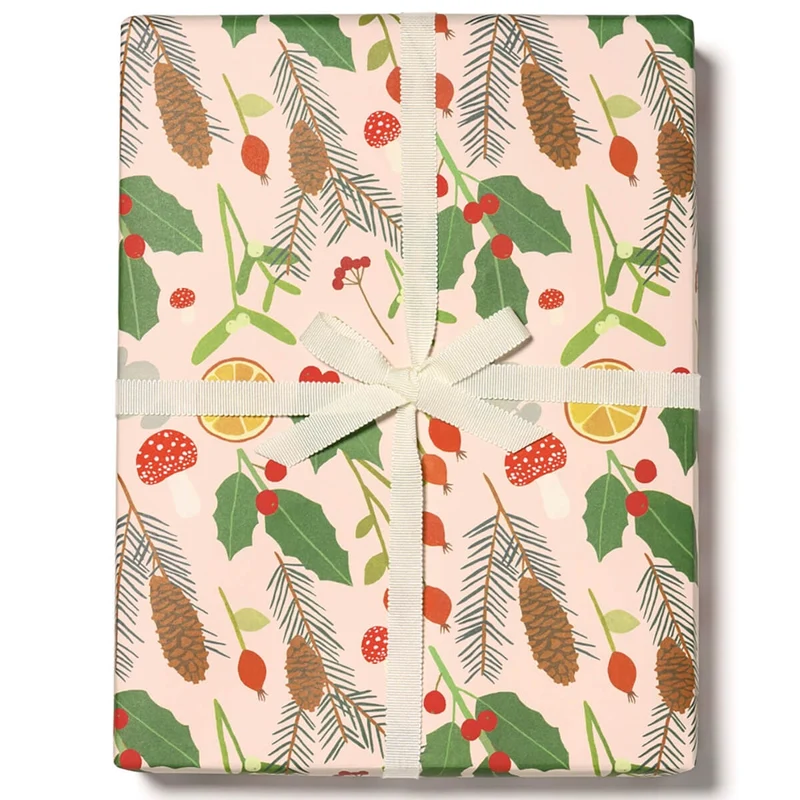 Holiday Greens Gift Wrap (3 Sheets) by Red Cap Cards