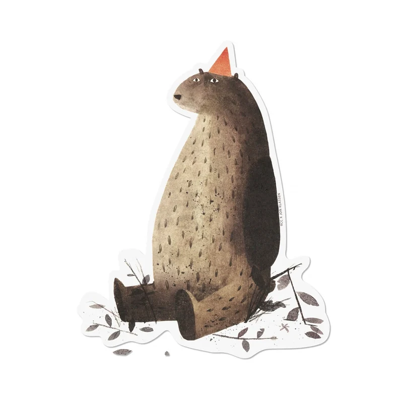 Party Bear Sticker by Red Cap Cards