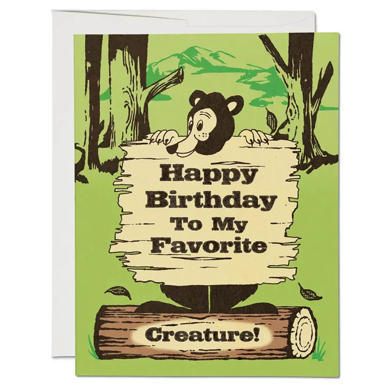 Bear Announcement Greetings Card by Red Cap Cards