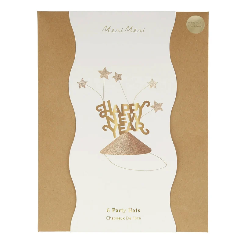 Happy New Year Party Hats (Set of 6) by Meri Meri