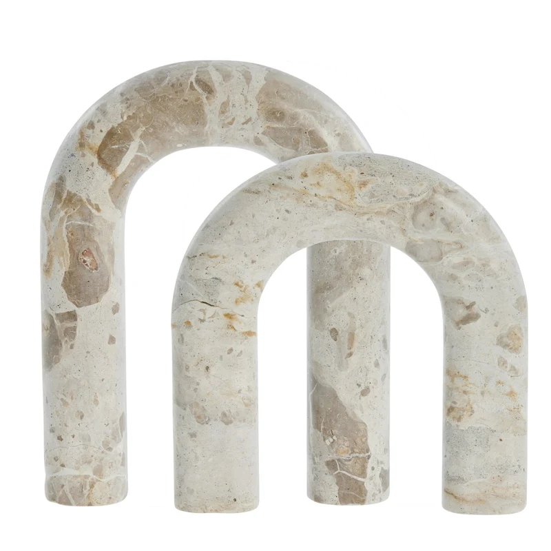 Ellia 2x bogstøtter H25,5 cm. sand marmor