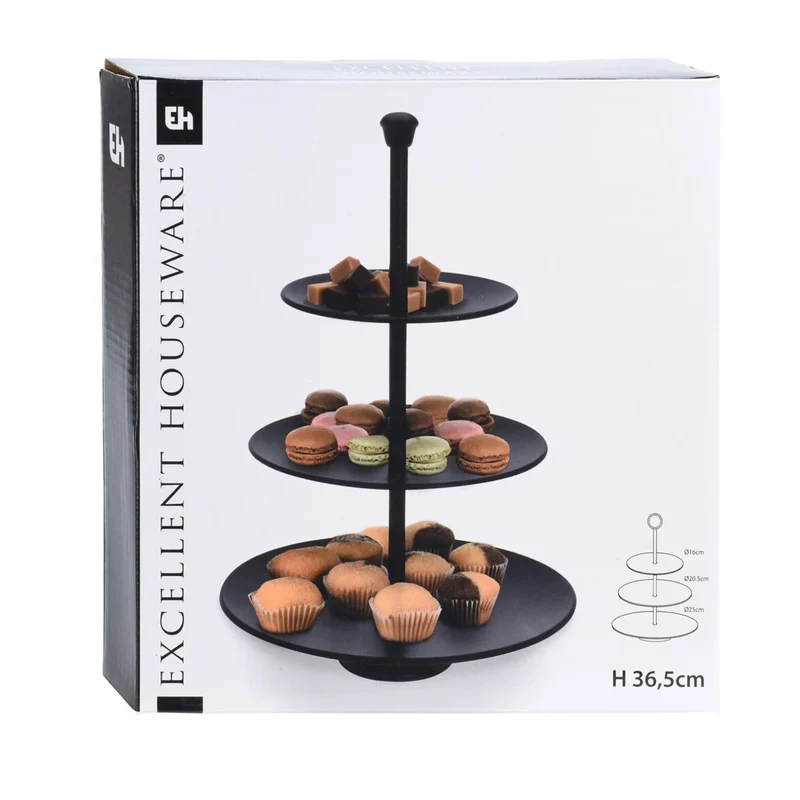 Excellent Houseware | Treetasjes Matstativ i Matt Sort