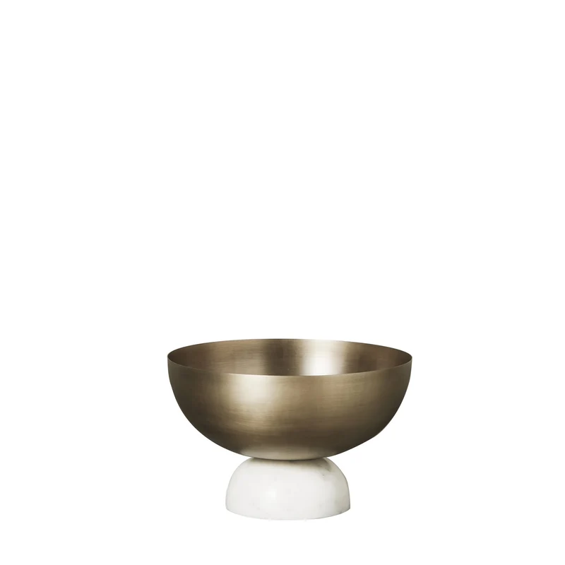 Marmilla dekorationsskål H17 Ø26 cm. ljust guld