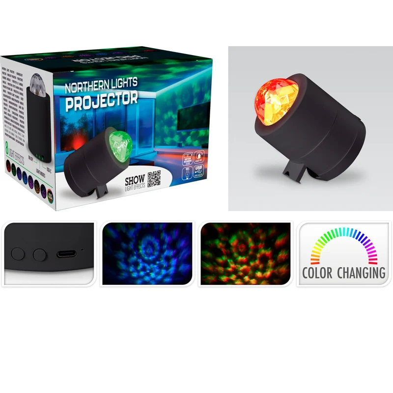 Nordlys Projektor | RGB LED | Sort