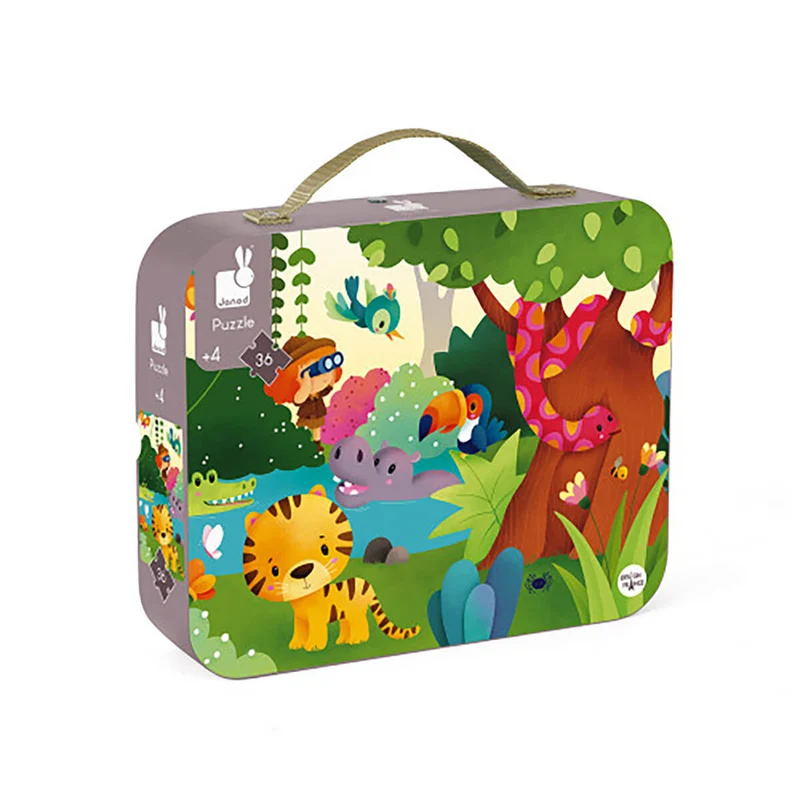 Jungle Panoramic 36 Piece Jigsaw Puzzle In Carry Case by Janod