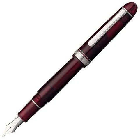 Platina Reservoarpenna #3776 Century Rhodium Finish Vinröd Bold PNB-18000CR#71-4