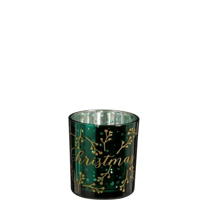 Värmeljushållare Christmas grön 8 cm hög