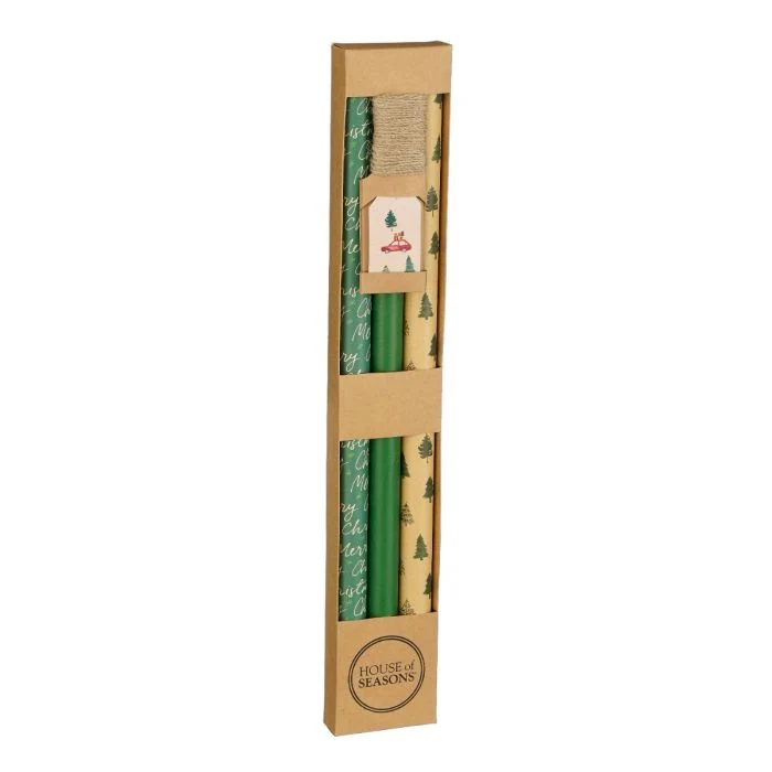 3 rullar presentpapper med tillbehör