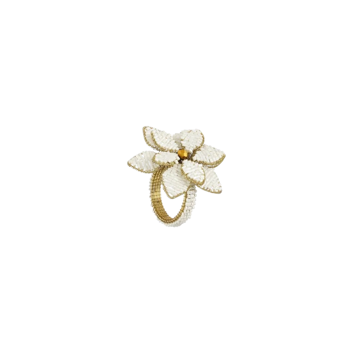 Servettring pärlblomma vit