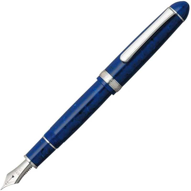 Platinum Reservoarpenna #3776 Celluloid Midnight Ocean Bold PTB-35000S#50-4