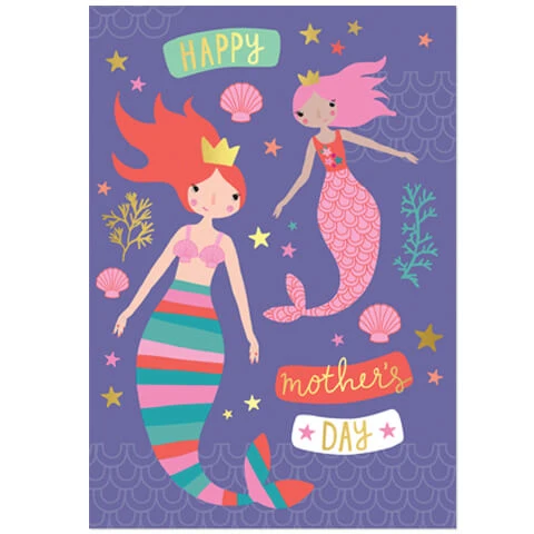 Mothers Day Mermaid Greetings Card by Mifkins