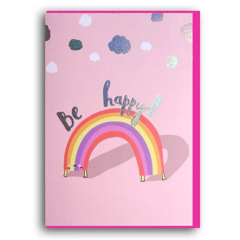 Be Happy Greetings Card by Forever Funny