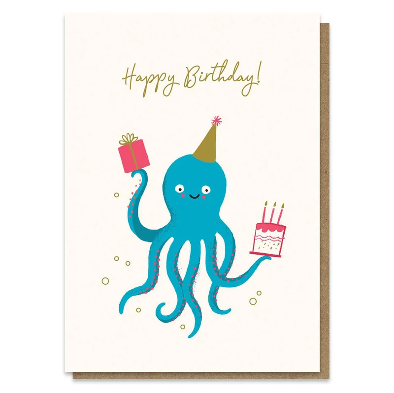 Octoparty Greetings Card by Stormy Knight