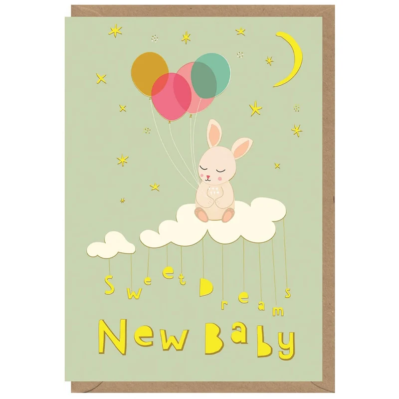 Sweet Dreams New Baby Greetings Card by Elena Essex for Earlybird Designs