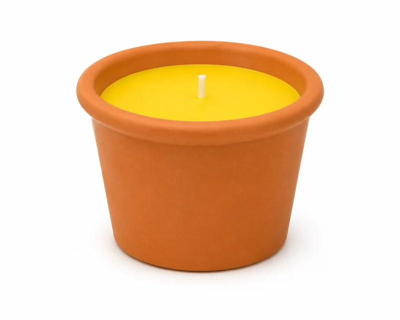 Doftljus Basic Citronella i Terrakottakruka 60x75 mm