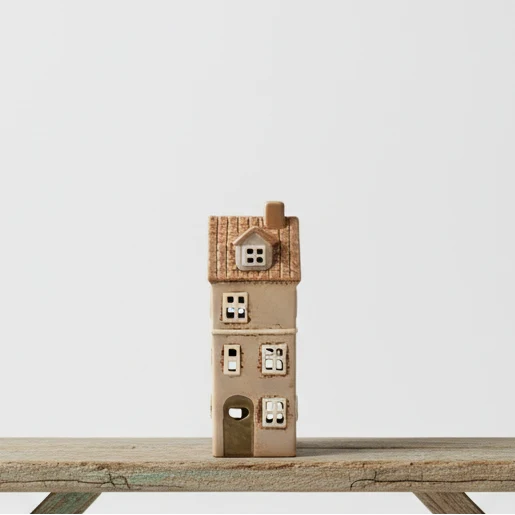 Ljuslykta, Keramikhus Beige 16cm