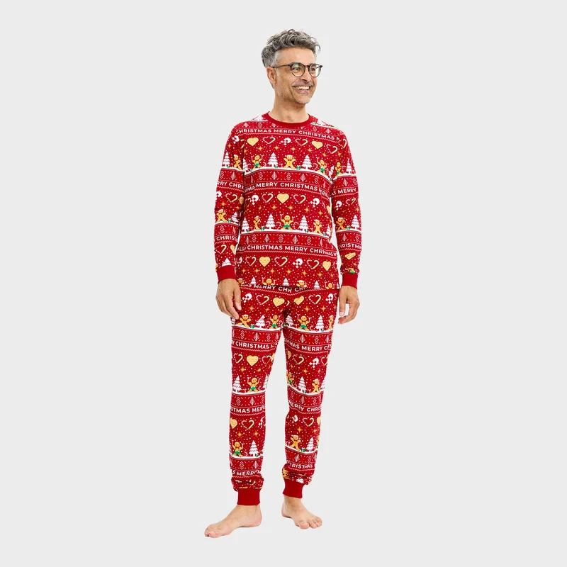 Christmas Cookie julepyjamas rød - Herre.
