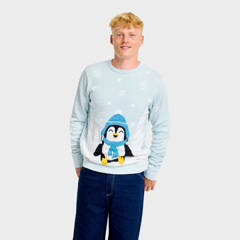 Den søde pingvin julesweater - Herre.