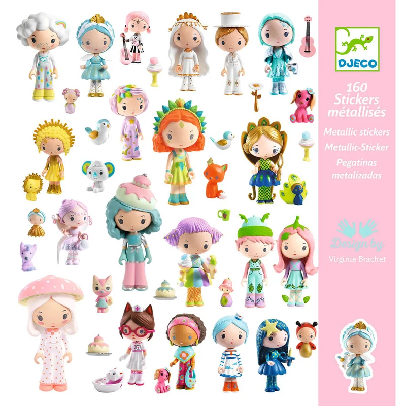 Tinyly 160 Metallic Stickers by Djeco