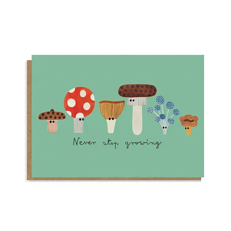 Never Stop Growing Greetings Card by Daria Solak Illustrations