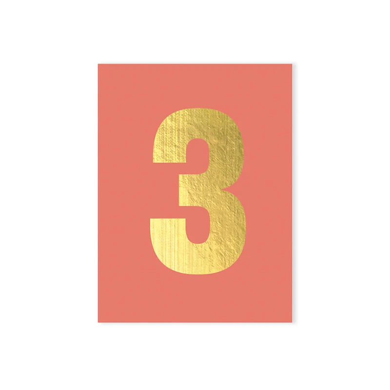 Age 3 Tiddly Birthday Greetings Card in Blush by Kali Stileman Cards