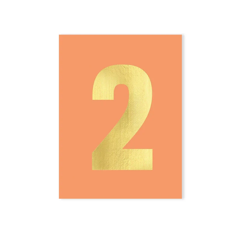 Age 2 Tiddly Birthday Greetings Card in Peach by Kali Stileman Cards