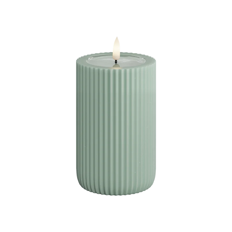 LED-blockljus Unique led blockljus stripe sage green
