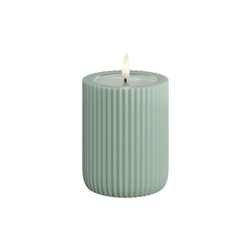 LED-blockljus Unique led blockljus stripe sage green