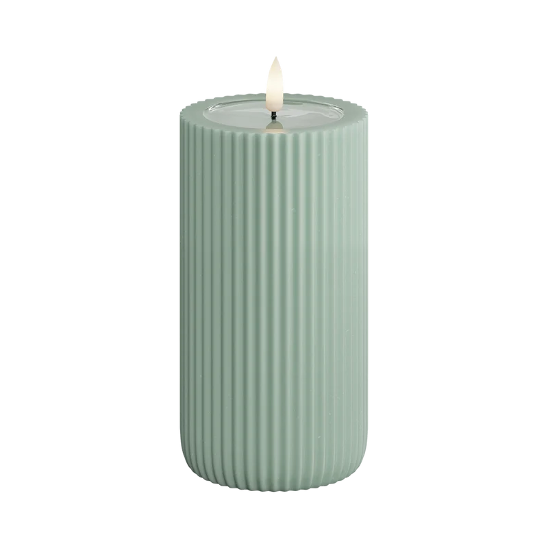 LED-blockljus Unique led blockljus stripe sage green