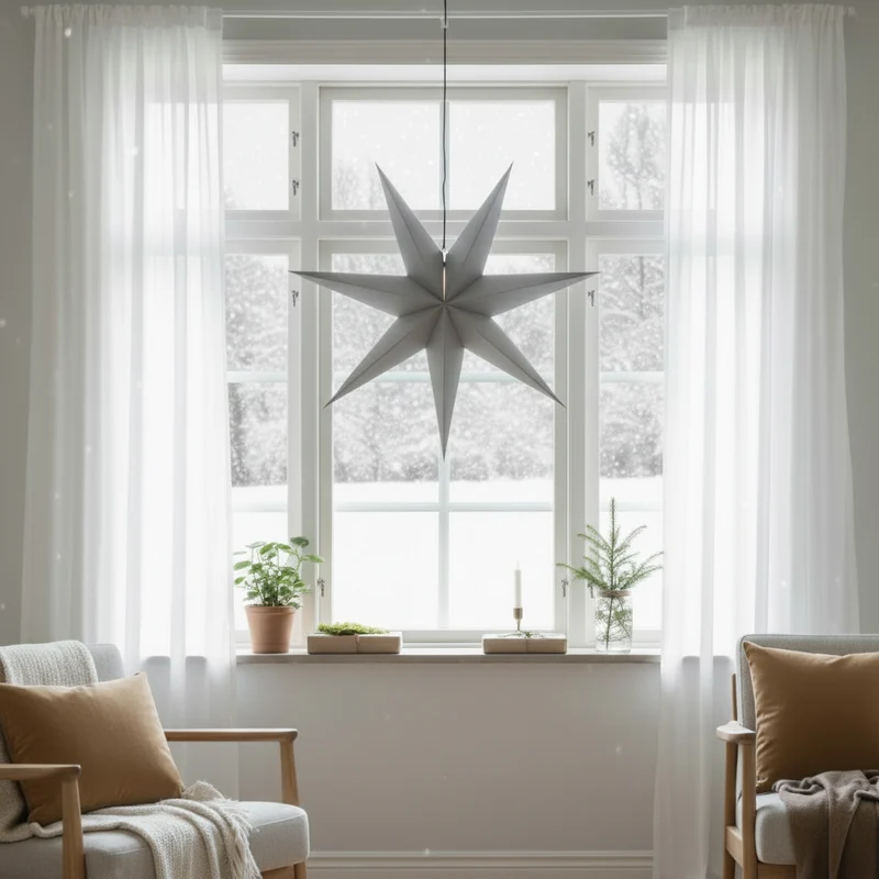 Pappersstjärna Ozen 60cm, Grå