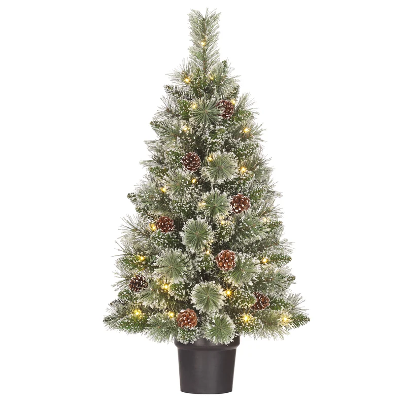 Vandans julgran med ljus & kottar 90 cm hög