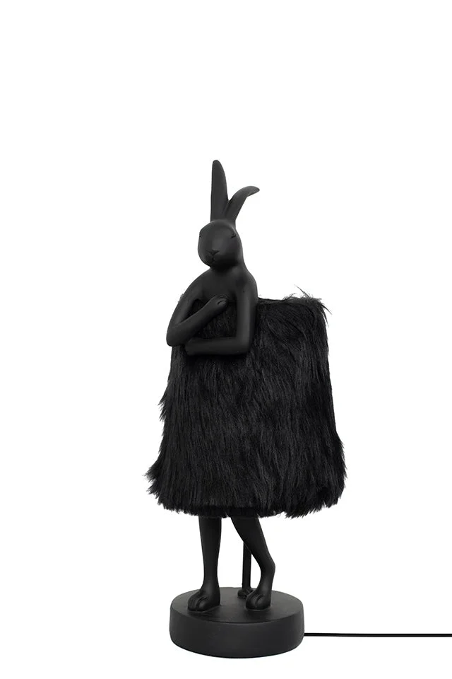 KARE bordslampa RABBIT FUR 50 cm svart