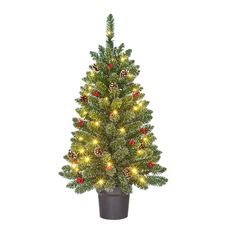Creston julgran med kottar och ljus 90 cm hög