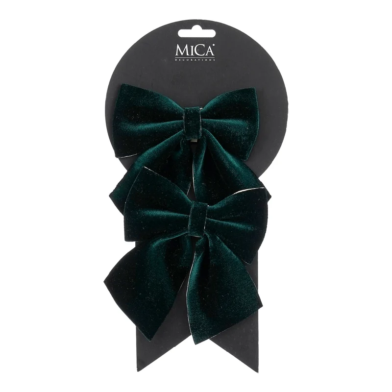 Sløjfer i mørkegrøn 12 cm bred 2-pak