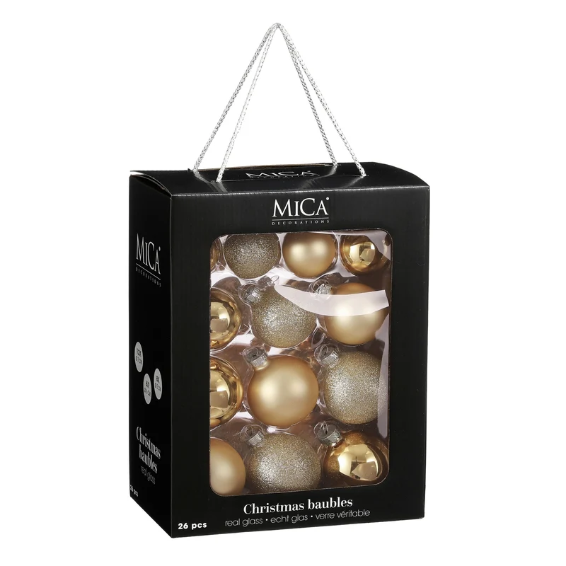 Julkulor 26-pack champagnefärgade