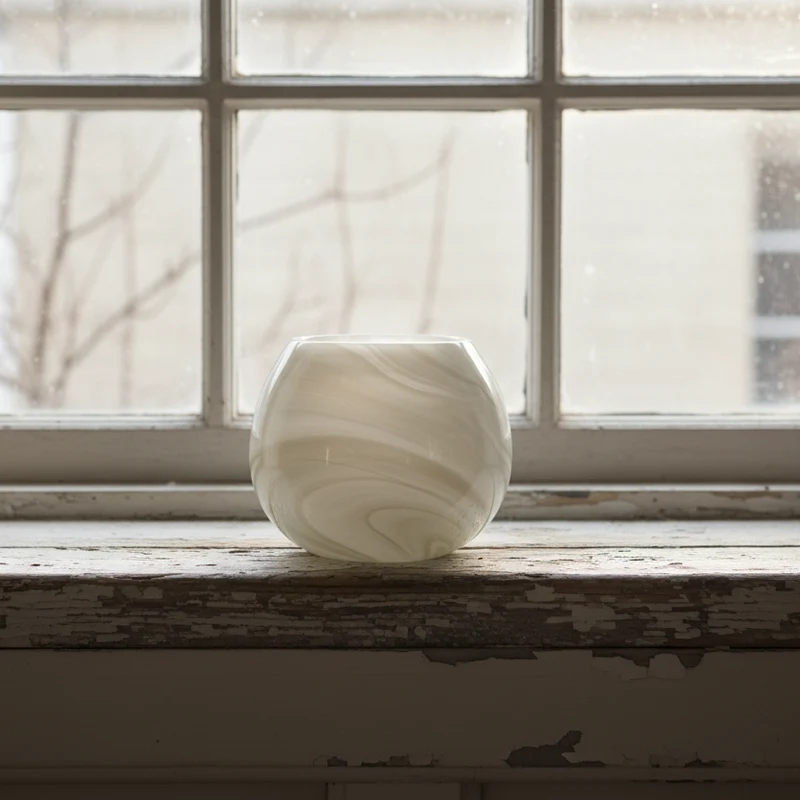 Ljuslykta Swirl, Ivory