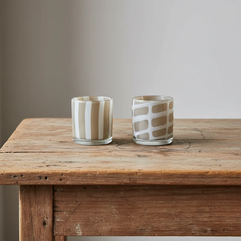 Ljuslykta Sphere liten, Beige